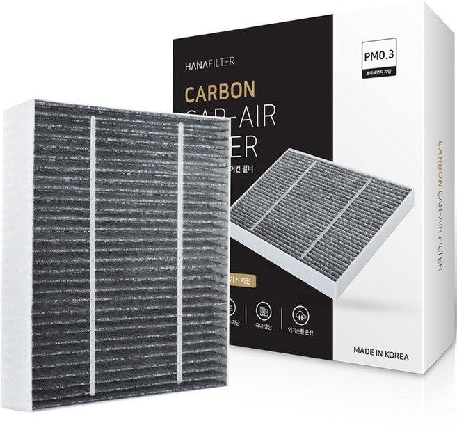 하나필터 PM0.3 고급 활성탄 자동차 에어컨 필터, K-17, 1개