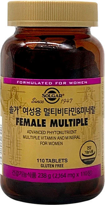 솔가 여성용 멀티비타민 미네랄 238g, 110정, 1개 - 쿠팡