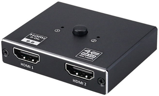 컴스 2포트 HDMI 2.0 4K60Hz 양방향 선택기 스위치, 1개, OU935
