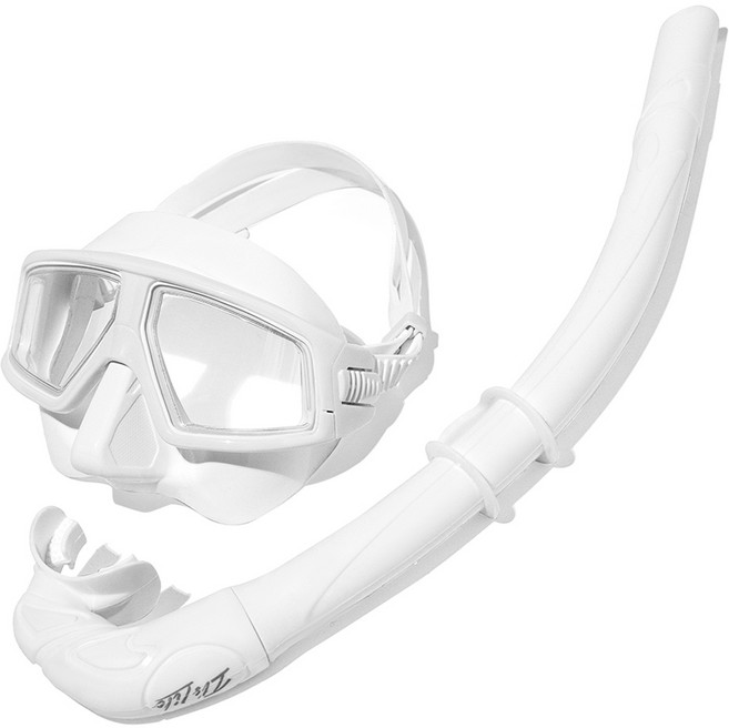 이츠라이프 이안식 프리다이빙 스노클링 마스크 세트, 화이트