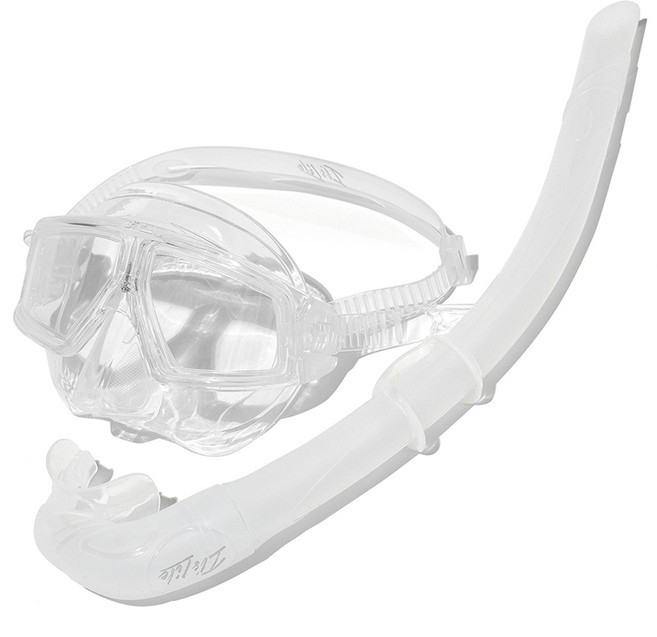 이츠라이프 이안식 프리다이빙 스노클링 마스크 세트, 투명