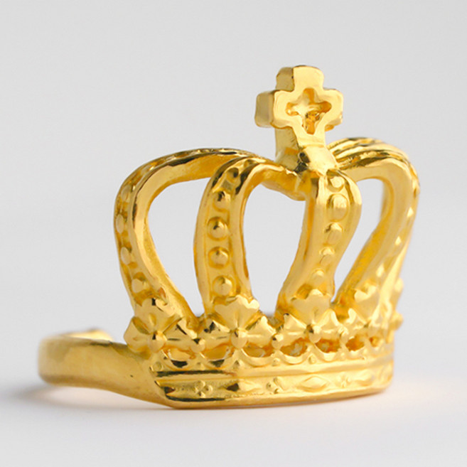 AUMU 어뮤 임페리얼 크라운 왕관 순금 아기 돌반지 + 디자인 패키지