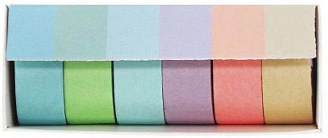 마카롱 종이 마스킹 테이프 15mm x 2m 6색, 혼합색상, 1개