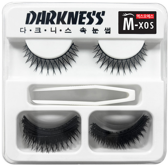 다크니스 인조 속눈썹 M-XOS 26p, 블랙, 1개
