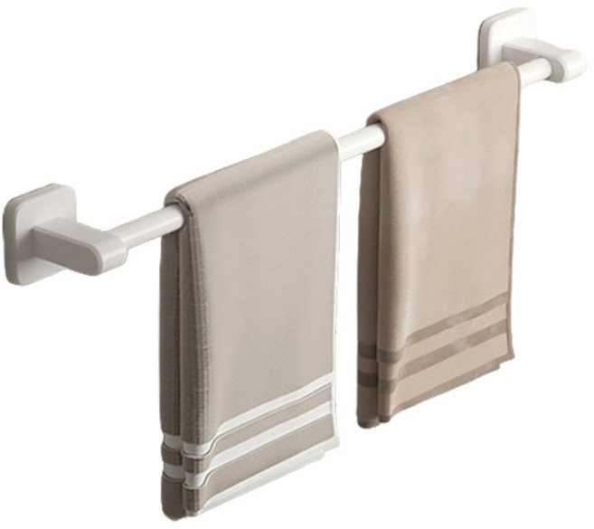 예소당 파워접착 무타공 수건걸이 싱글바, 세라믹 화이트, 1개