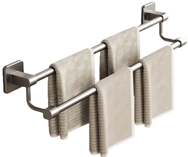 예소당 파워접착 무타공 계단식 2단 봉 수건걸이, 무광 그레이, 1개