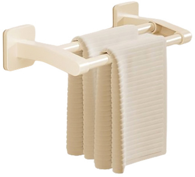 예소당 파워접착 무타공 2단 봉 수건걸이, 크림, 1개