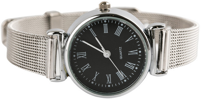 여성용 매쉬 체인 메탈 손목시계