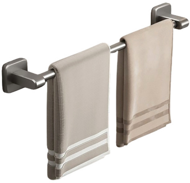 예소당 파워접착 무타공 싱글바 수건걸이, 무광 그레이, 1개