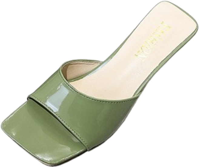 피어니스트 여성용 사각디자인 유광 샌들