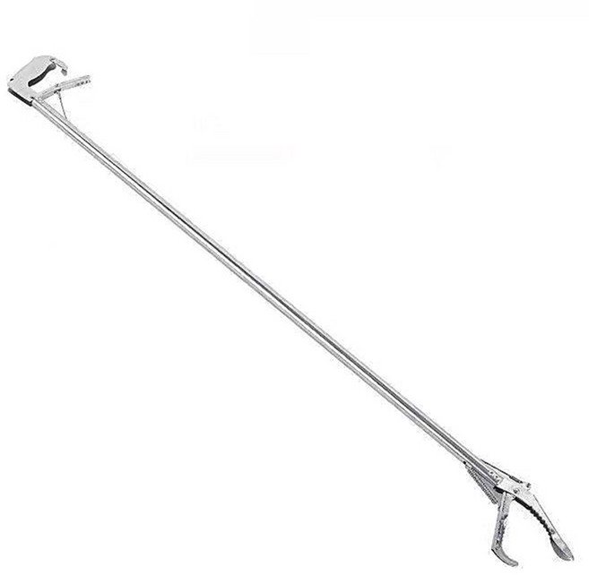 디펜즈만 해루질집게 청소집게 신발집게 만능집게 쓰레기집게 굽은형, 은색, 1개