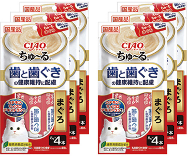 챠오츄르 고양이 짜먹는 간식 구강건강케어 4p, 참치, 32g, 6개