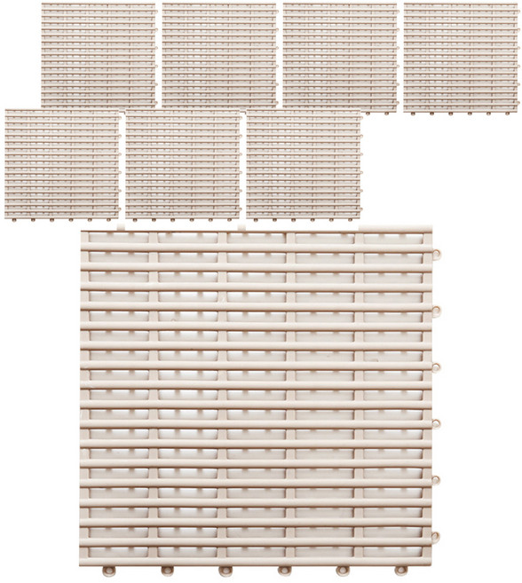 러빙랩 DIY 욕실 미끄럼 방지 매트 30 x 30 x 1 cm, 베이지, 8개