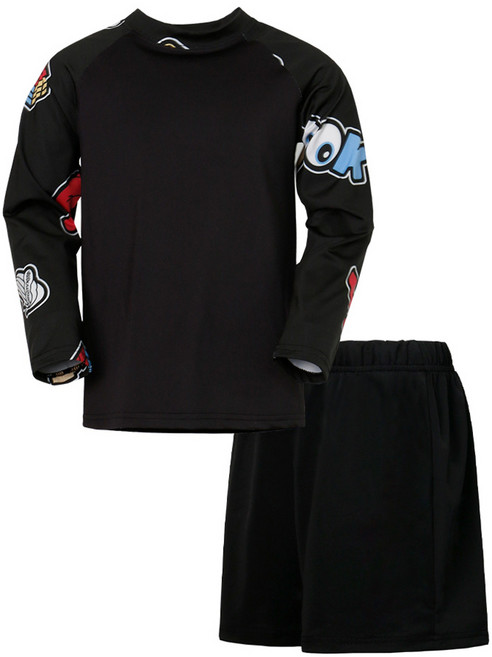 유라비 아동용 케이드 래쉬 스탠다드 하프 팬츠 상하의 세트