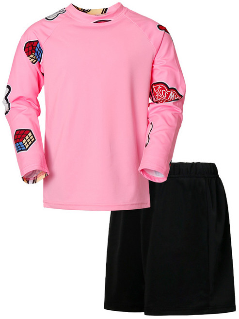 유라비 아동용 케이드 래쉬 스탠다드 하프 팬츠 상하의 세트