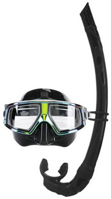 스네프 딥뷰 프리다이빙 스노쿨링 마스크 스노클 세트, 딥뷰 마스크스노클세트 오로라블랙