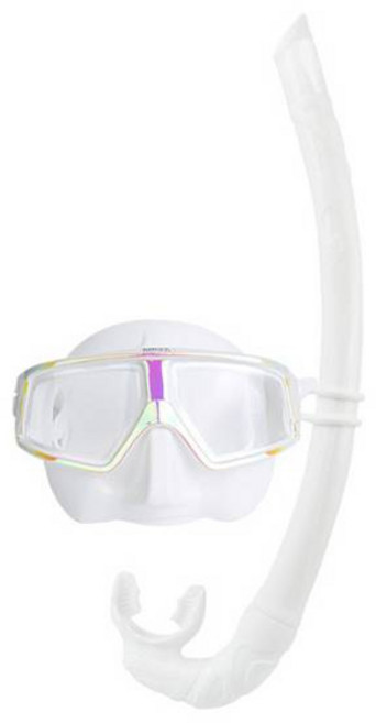 스네프 딥뷰 프리다이빙 스노쿨링 마스크 스노클 세트, 딥뷰 마스크스노클세트 오로라화이트