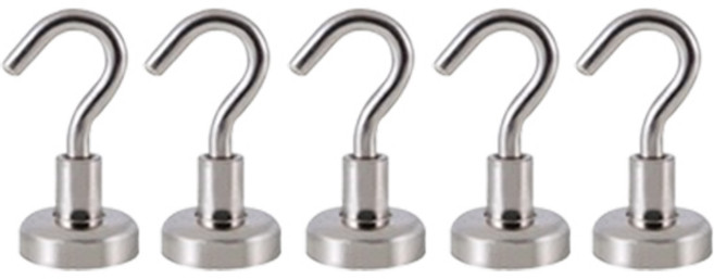 디지지 초강력 후크 자석고리 12mm, 실버, 5개