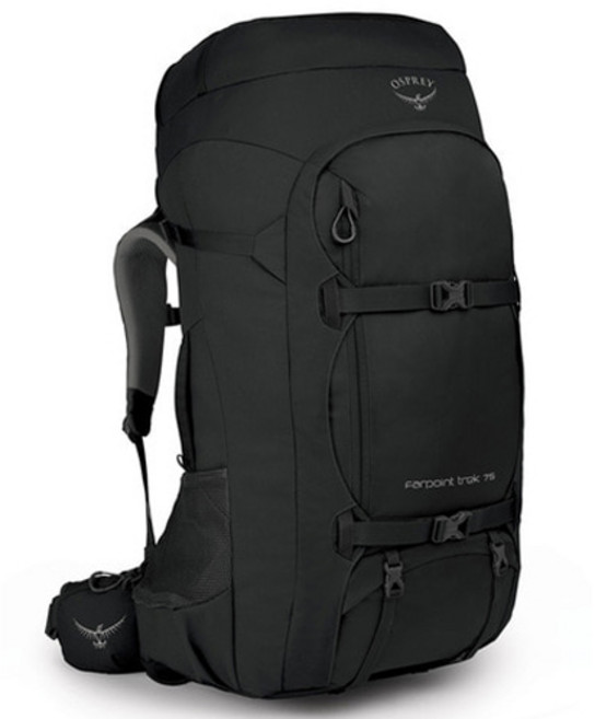 오스프리 남성용 Farpoint Trek Pack 파포인트트랙 여행배낭 75L, Black