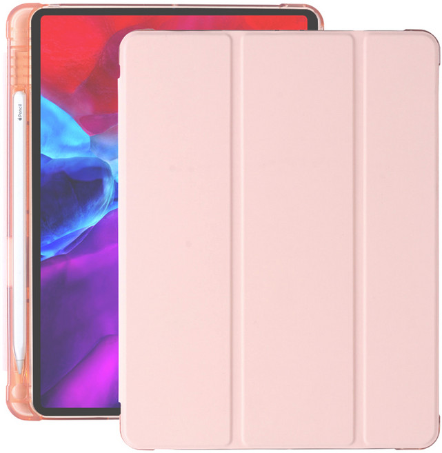 구스페리 아이패드 클리어 젤리 스마트 커버 케이스, 핑크샌드, 1개