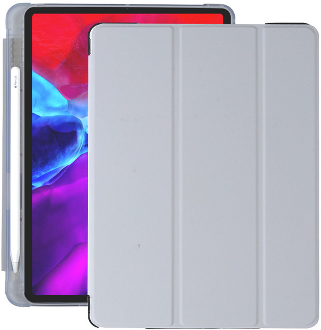 구스페리 아이패드 클리어 젤리 스마트 커버 케이스, 그레이, 1개