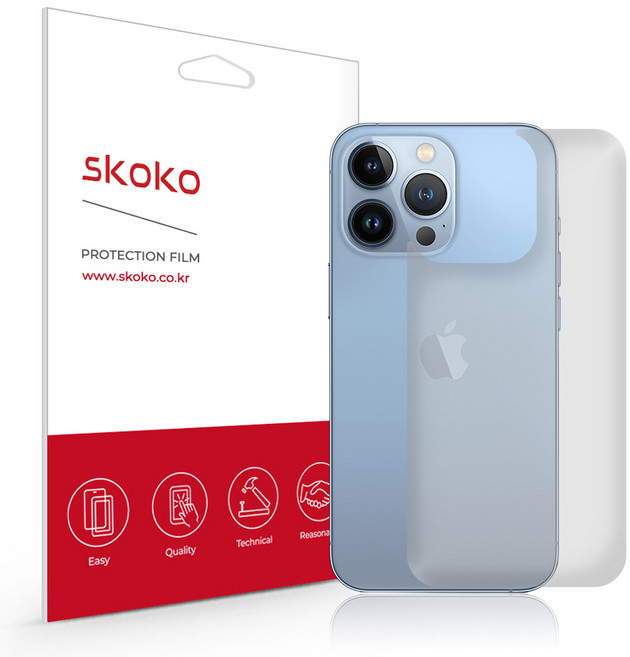 스코코 무광 후면 외부보호필름 2p 세트, 1세트