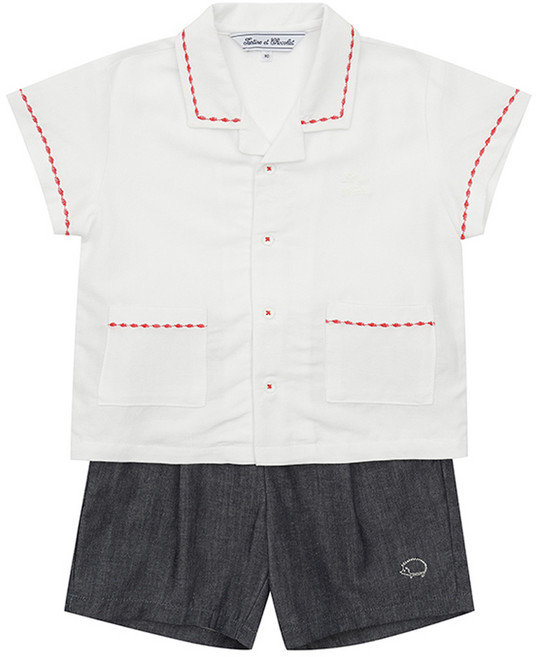 Tartine et Chocolat 兒童 BH Fleur 襯衫上下套裝