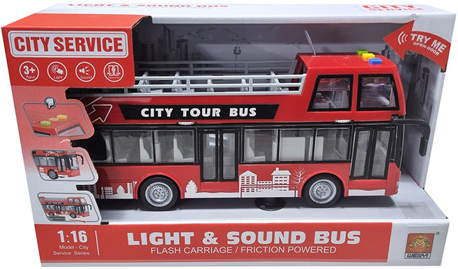 WENYI 세계유통 2층 오픈투어버스 916A, 레드, 1개