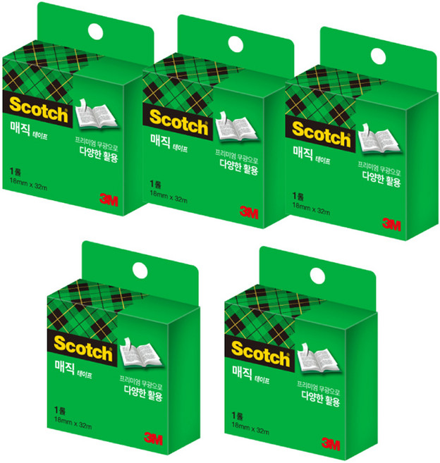 3M Scotch 神奇膠帶 18mm x 32m, 單一顏色, 5個
