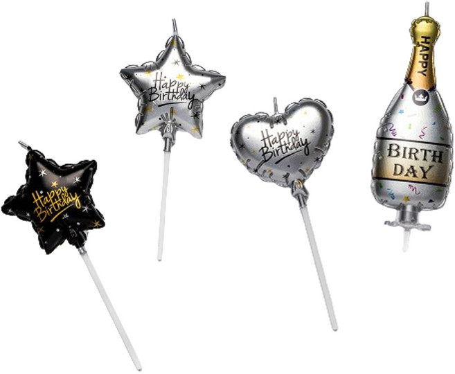 조이파티 생일초 생일별캔들 + 생일하트캔들 + 생일샴페인캔들 세트, 혼합색상, 1세트