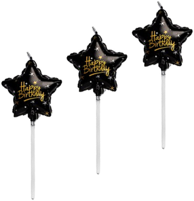 조이파티 생일초 생일별캔들, 블랙, 3개