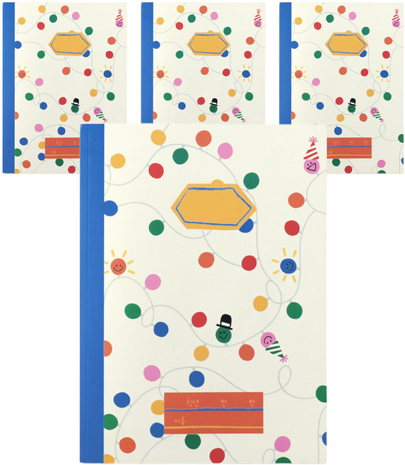 반짝램프 넓은줄 노트 초등1-3, 혼합색상, 4개