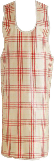 데코토닉 캐쥬얼 체크 방수 앞치마, 레드, 1개