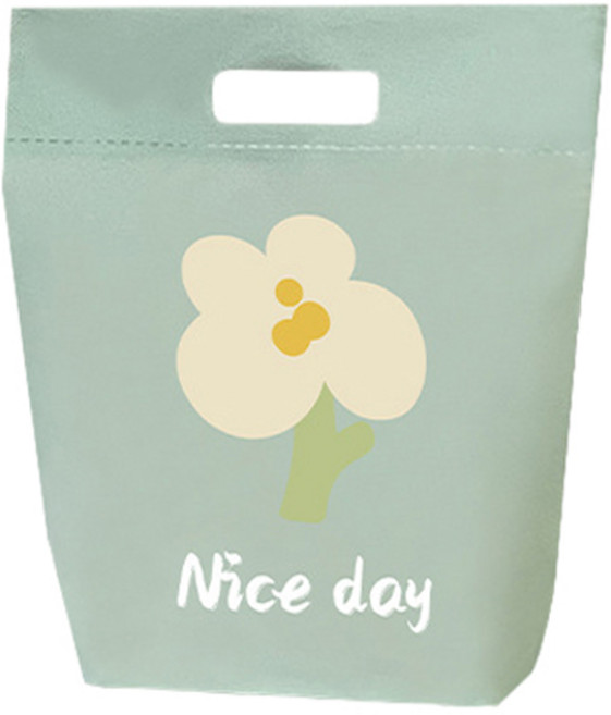 마켓감성 민트 깔끔한 휴대용 플라워 비닐백, 꽃무늬, 50개