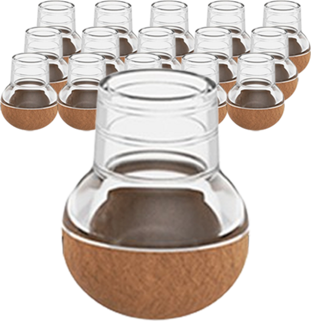 써뉴즈 미끄럼방지 의자 가구 발커버 원형, 투명, 16개