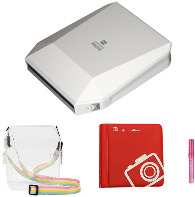 인스탁스 쉐어3 스마트폰 전용 프린터 + 전용 투명 케이스 + 오리진 스퀘어 앨범 랜덤발송 + 미피펜 랜덤발송 세트 SP-3, SP-3(화이트), 1세트