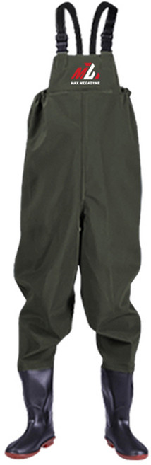 맥스메가다인 갯벌 낚시 가슴장화, 카키, 1개
