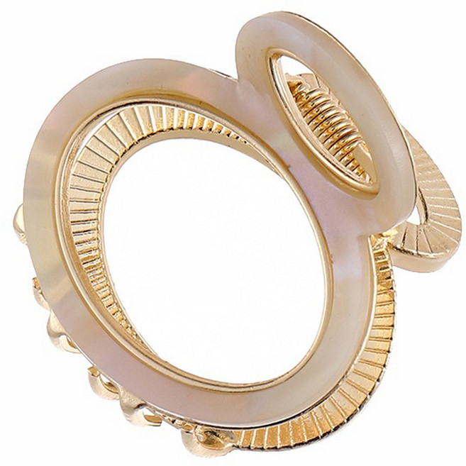 수스다 둥근 셀룰로오스 메탈 헤어집게 머리 헤어핀 4121