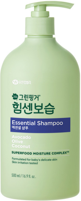 그린핑거 유아용 힘센보습 에센셜 샴푸, 500ml, 1개