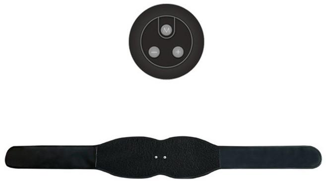 큐어소닉 EMS 허리 복부 슬림마사지기 블랙그레이, CP2303M