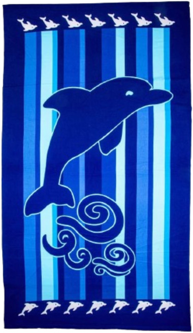 갠지라이프 바캉스 극세사 수영 물놀이 바스타월 70 x 140 cm, 돌고래, 1개