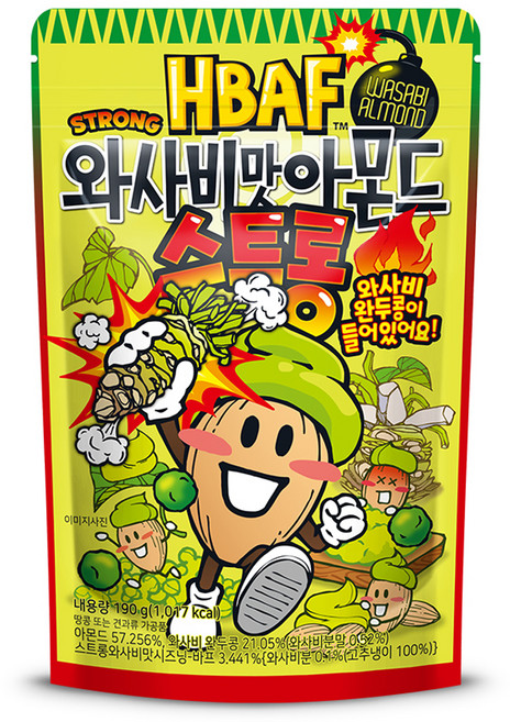 바프 와사비맛 아몬드 스트롱, 1개, 190g