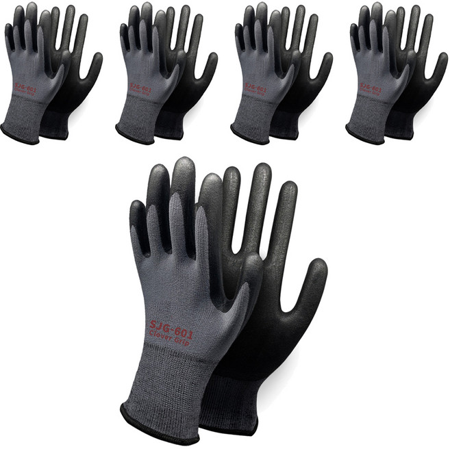 신정글러브 클로버그립 NBR 코팅 장갑 세트 SJG-601 L, 혼합색상, 5세트