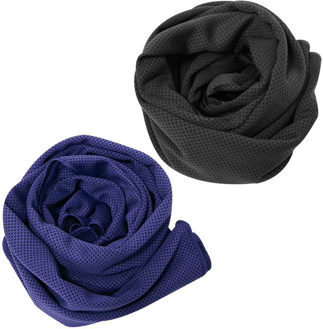 벅703 아이스 쿨 스포츠 타올 2p 세트, 블랙, 퍼플, 1세트