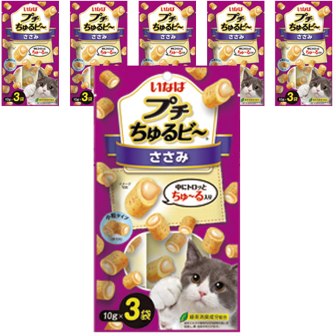 챠오츄르 이나바 고양이 쁘띠 비 사료 3p, 닭가슴살, 30g, 6개