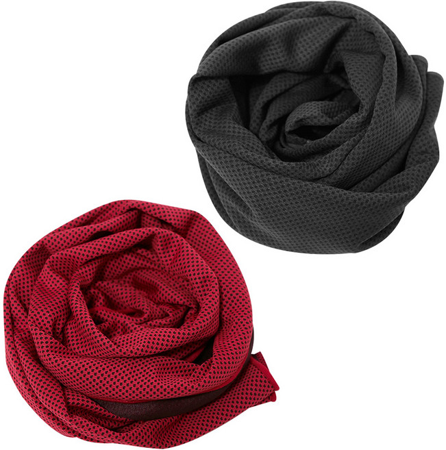 벅703 아이스 쿨 스포츠 타올 2p 세트, 블랙, 레드, 1세트