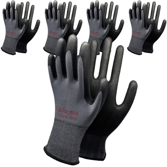 신정글러브 클로버그립 NBR 코팅 장갑 세트 SJG-603, 혼합색상, 5세트
