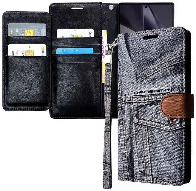 워너프 아트 진 데님 다이어리 휴대폰 케이스