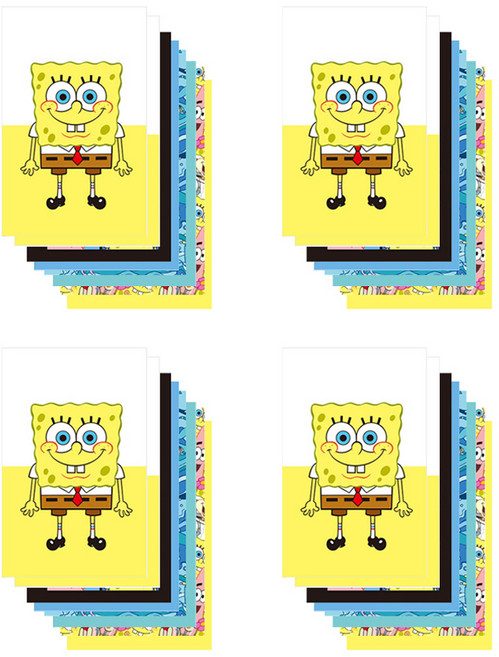 스폰지밥 루카랩 아카이브 6공 다이어리 페이퍼 커버 4종 세트, 1세트