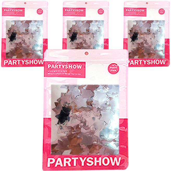 파티쇼 SHOW 은박 별 컨페티 2cm 20g, 실버, 4개